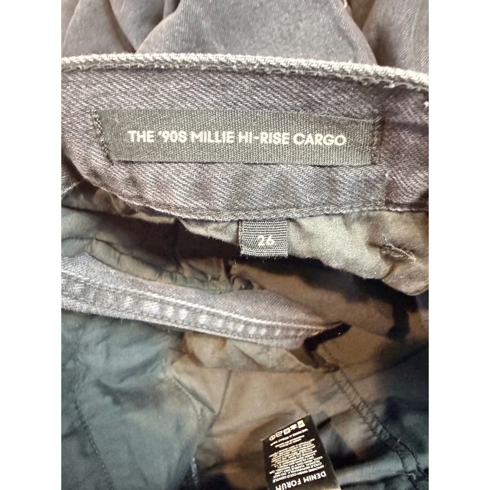 Aritzia Denim Forum The '90s Millie Hi-Rise Cargo Jeans Washed Black Size 26